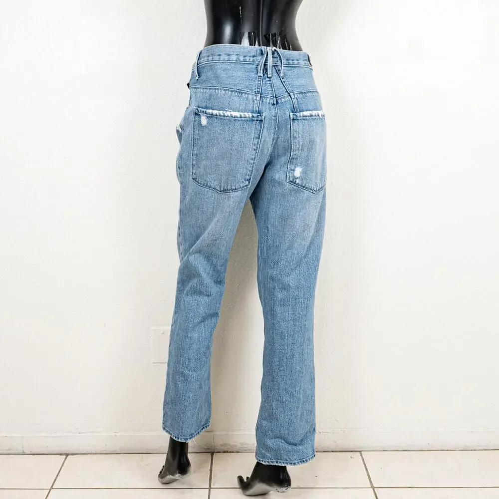 RtA Dexter Belted High Rise Straight Leg Boyfriend Jeans size Medium